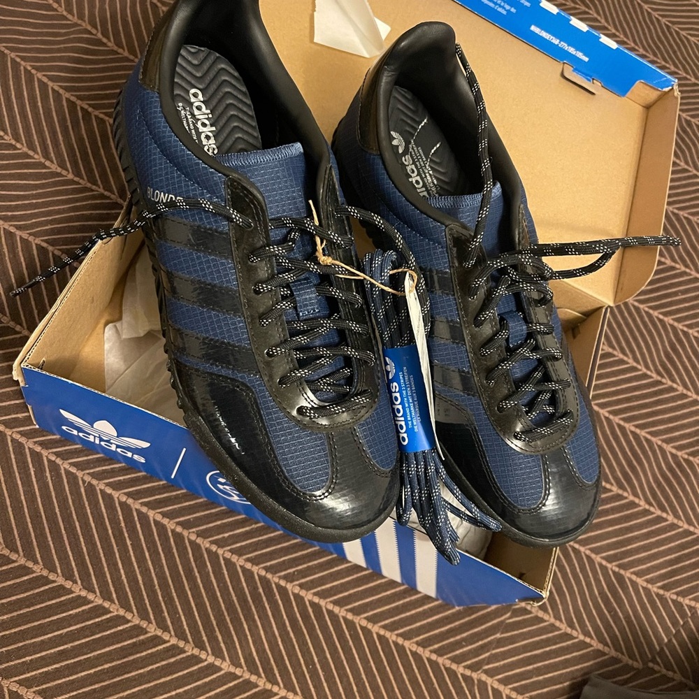 Adidas Men's Dark Blue and Black Sneakers